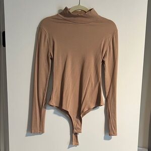 Lulu's Tan Long Sleeve Bodysuit